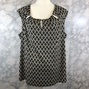 Studio Works Black & Ivory Sleeveless Blouse 2X